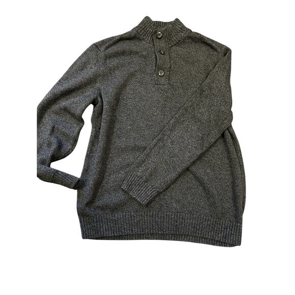 American Eagle Men’s XL Seriously Soft Gray 1/4‎ Zip Button Mock Neck Sweater. - Picture 1 of 7